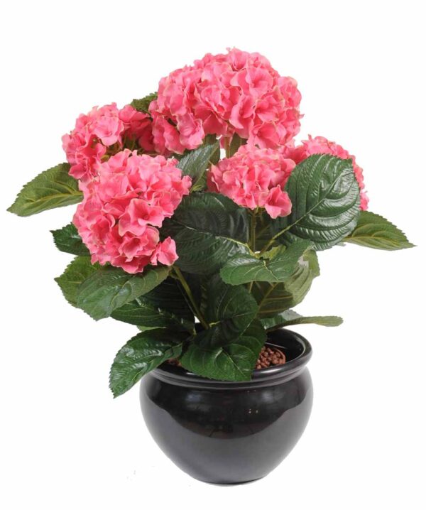 plante artificielle fleurie hortensia rose 1 1